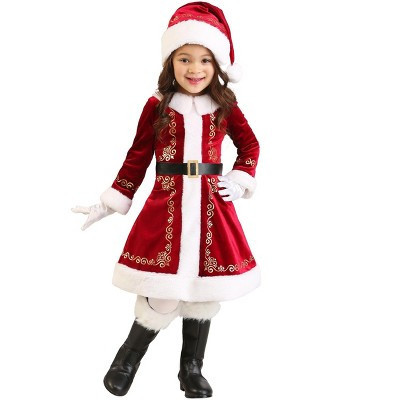 HalloweenCostumes.com 2T Girl Toddler Girl's Santa Dress Costume, White/Red | Target