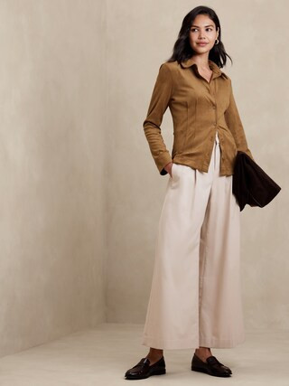 Vegan Suede Shirt | Banana Republic Factory