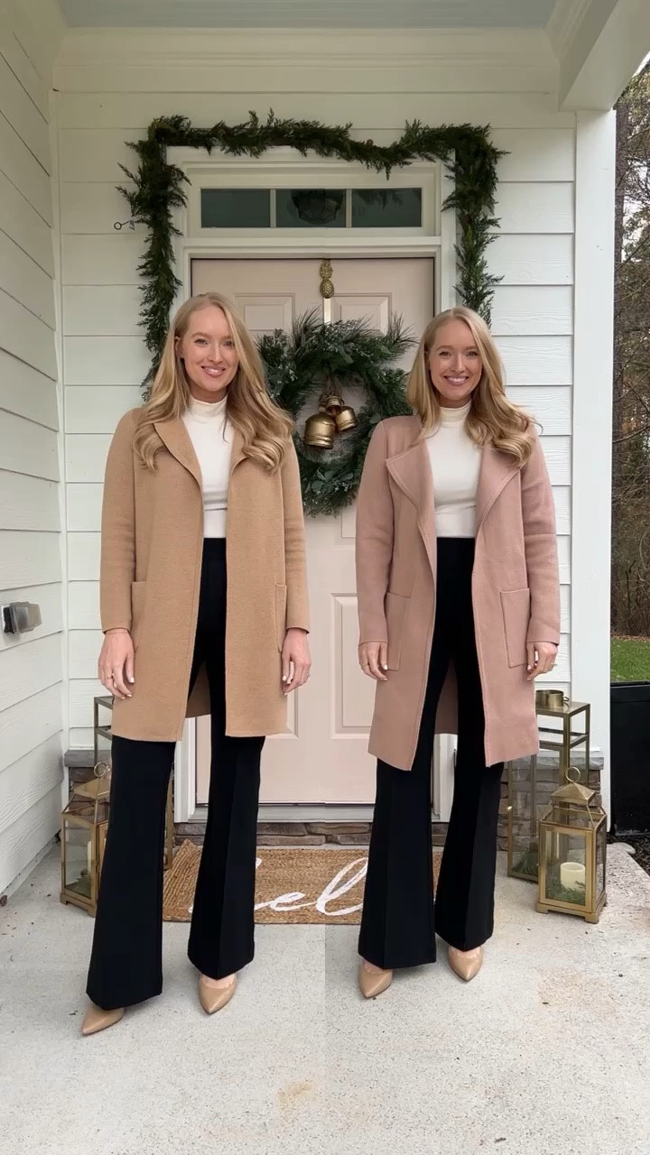 Amazon look for less for my favorite cardigan! Here’s how they compare:

The Amazon version looks similar. It’s longer and the sizing is more limited so I wasn’t as able to get as close of a fit (im wearing a small). It doesn’t have any wool so it’s not as warm and because of that it’s also thicker because of that. 

The j crew version has more sizing options. I sized down 2 sized for a closer fit (wearing an XXS). It’s 35% wool and 35% cotton so it’s much warmer without the bulk  

#LTKworkwear