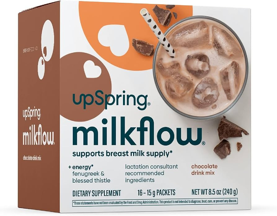 UpSpring Milkflow Energy Breastfeeding Supplement Drink Mix with Fenugreek, Chocolate Flavor, Lac... | Amazon (US)