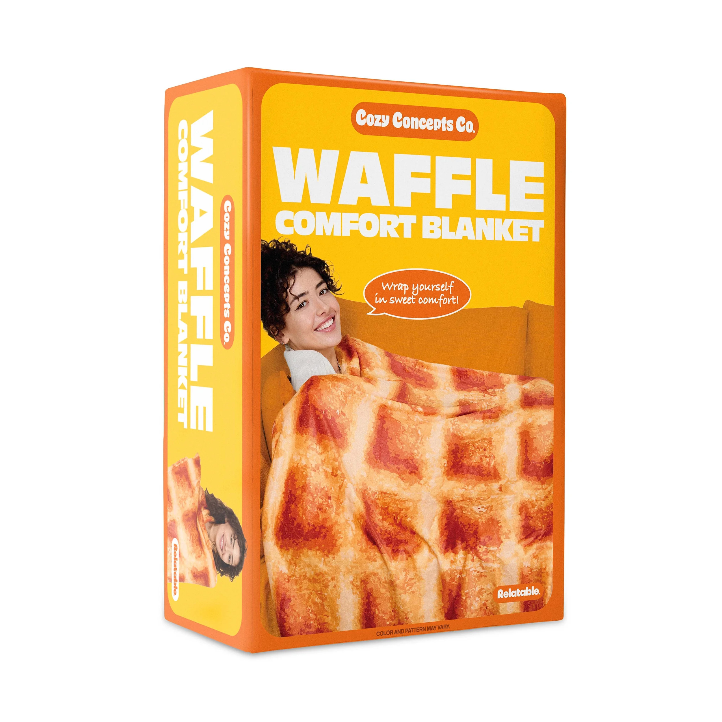Cozy Concepts Co. Waffle Blanket by What Do You Meme? 65" Soft Fleece Throw with Butter Square, F... | Walmart (US)