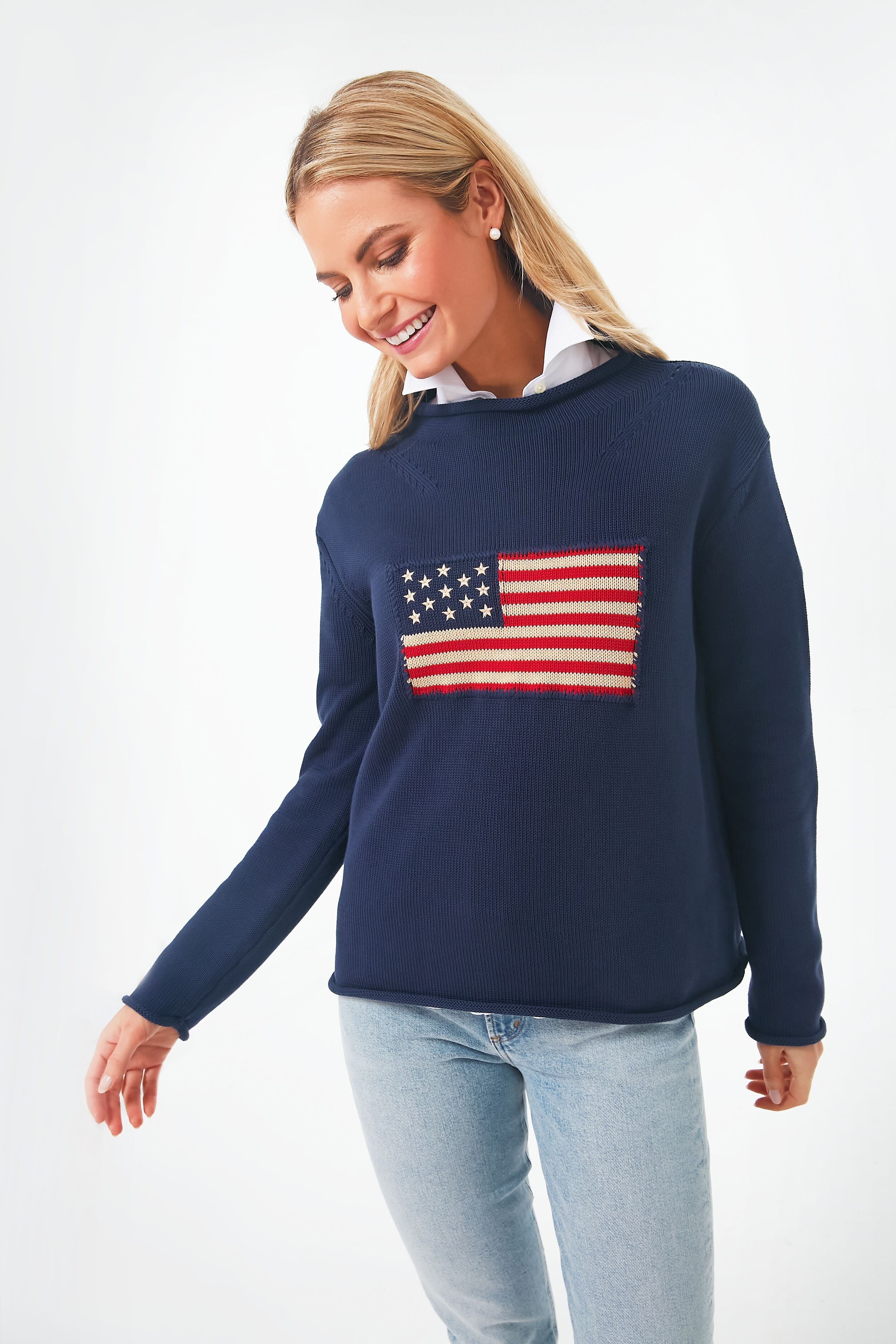 Navy Americana Sweater | American Flag sweater | Tuckernuck Preppy Sweaters #LTKSeasonal Summer Lake | Tuckernuck (US)