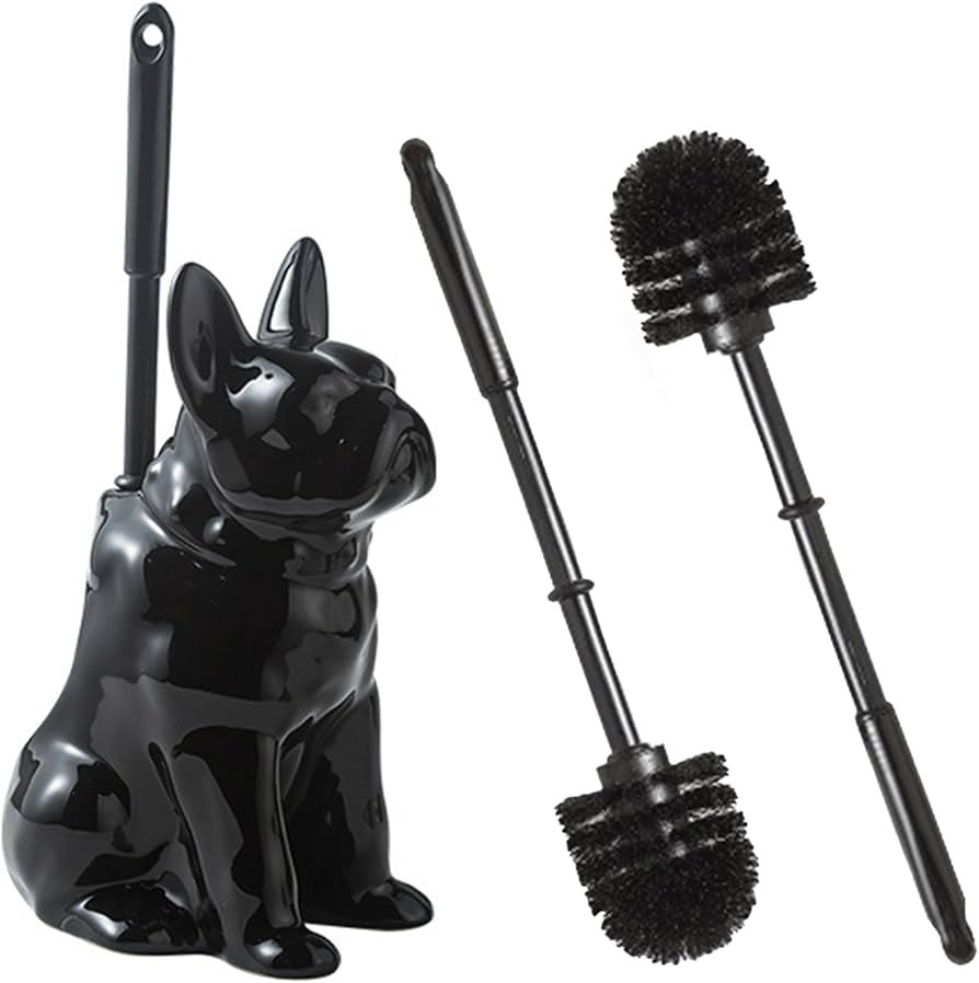 Ceramic French Bulldog Toilet Brush Holder \u2013 Hideaway Storage & Secure Fit, Space-Saving Des... | Amazon (US)