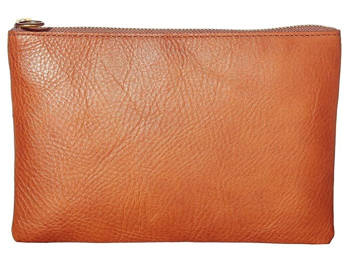 Madewell The Leather Pouch Clutch (English Saddle) Handbags | Zappos