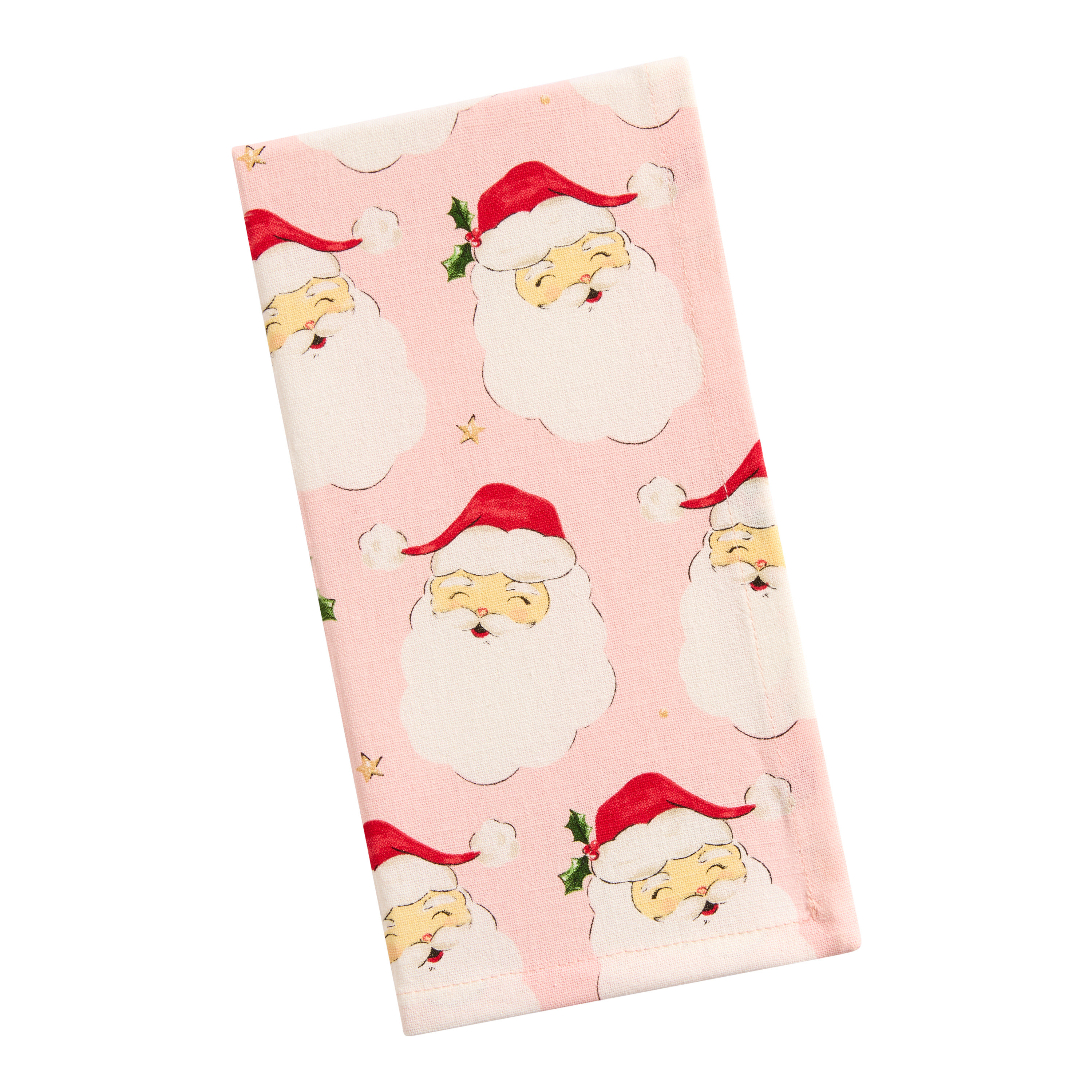 Pink Coming to Town Santa Napkin | World Market