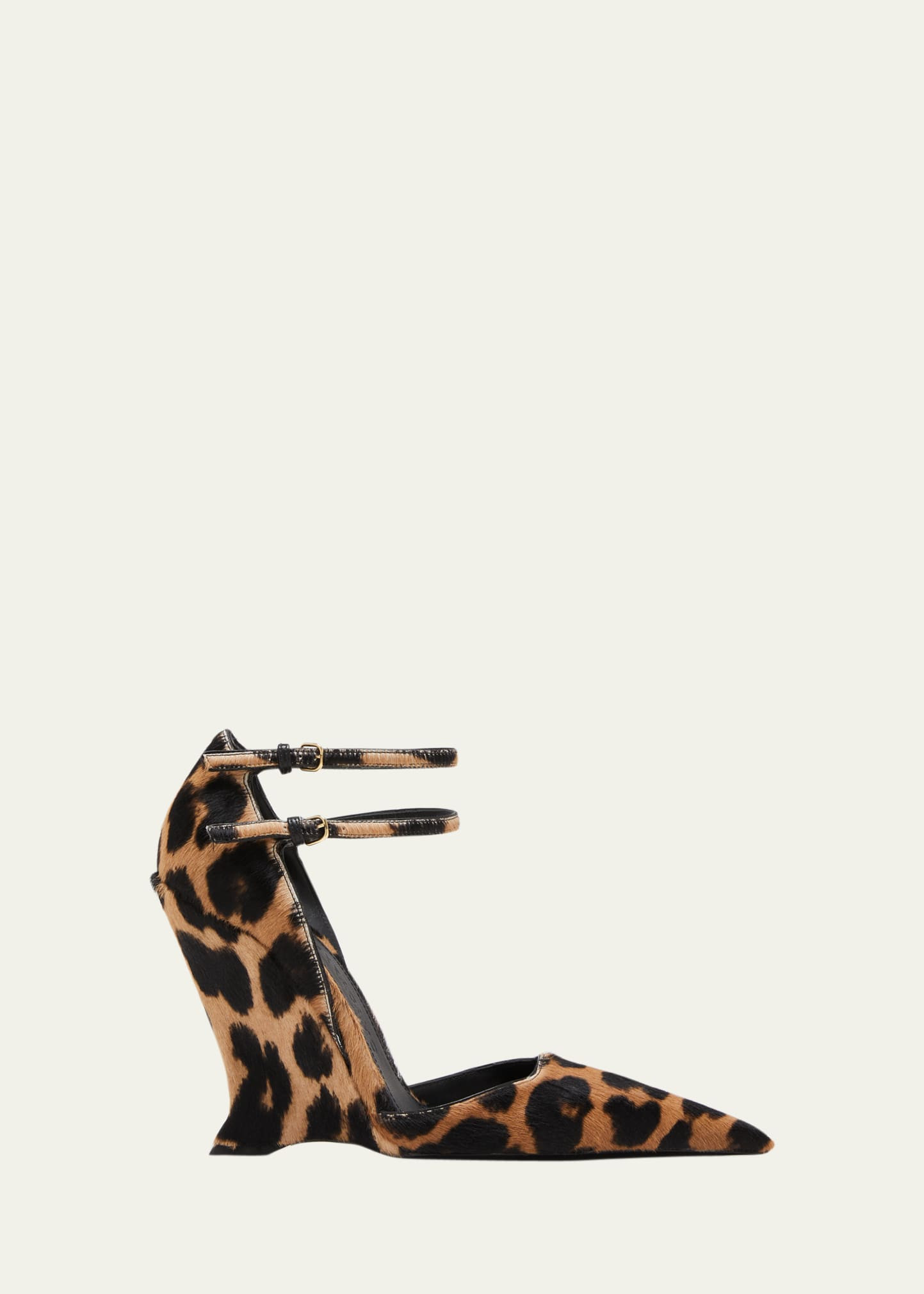 Ferragamo Vidya Leopard-Print Leather Wedge Pumps | Bergdorf Goodman