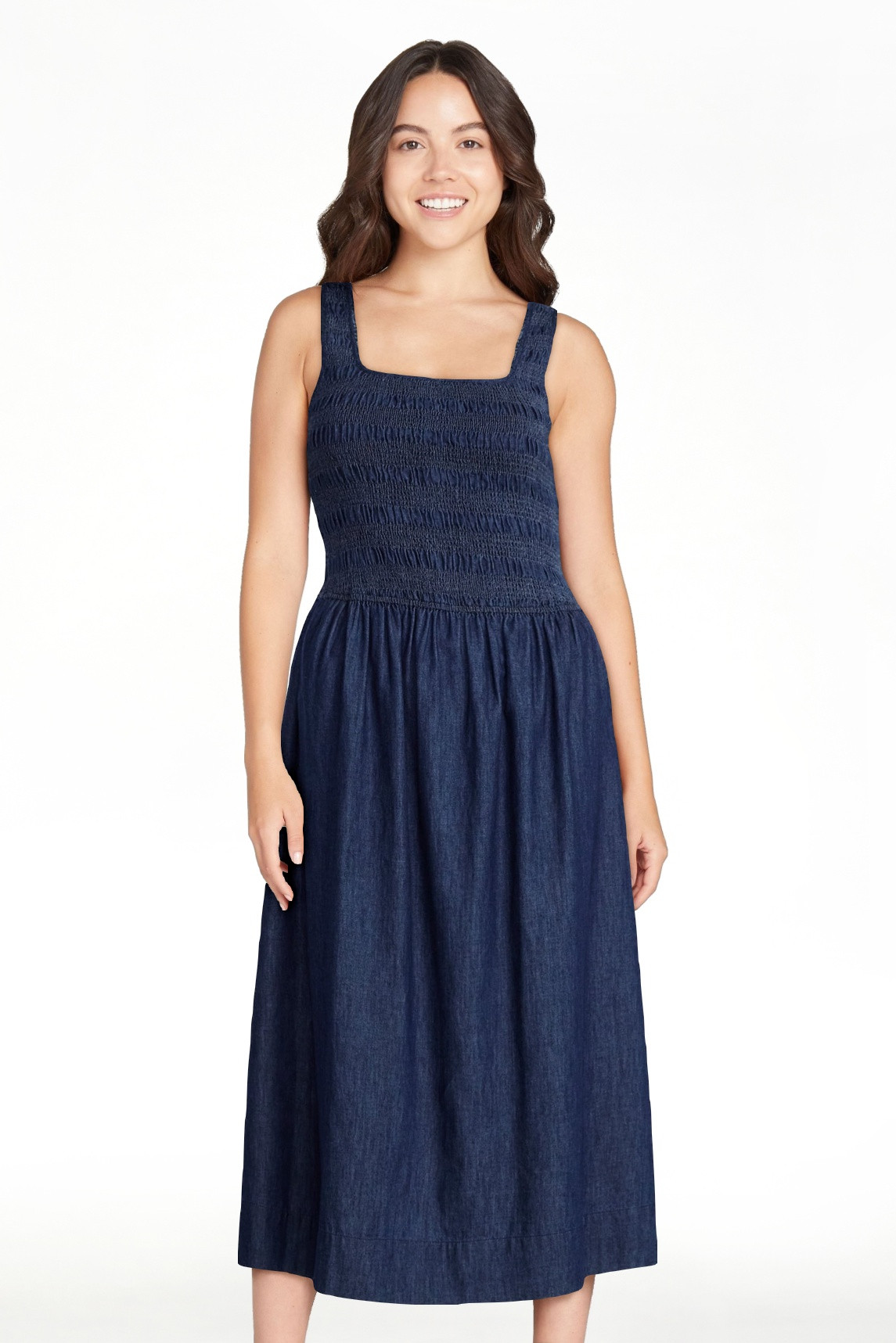 Free Assembly Women's and Women's Plus Cotton Sleeveless Smocked Midi Dress Size-XS to 4X | Walmart (US)