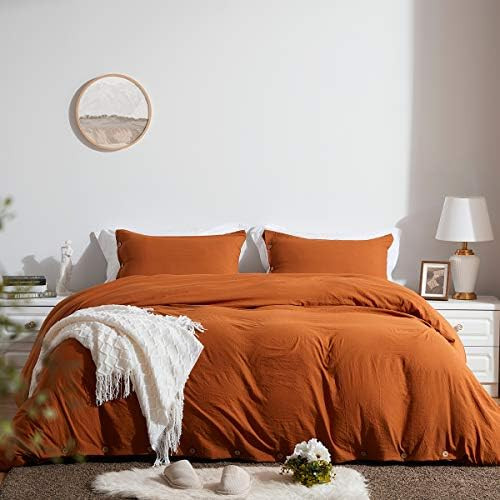 Amazon.com: SunStyle Home Umber Duvet Cover Set King (104"x90"), 3 Pieces Luxury Bedding Set with... | Amazon (US)