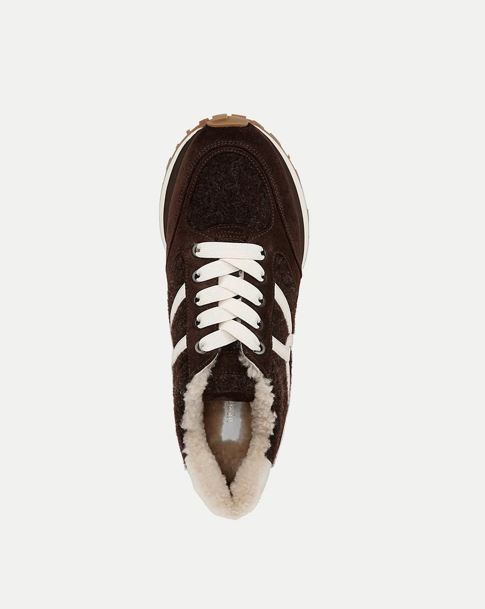 Valentina Shearling Sneaker in Espresso | Veronica Beard | Veronica Beard