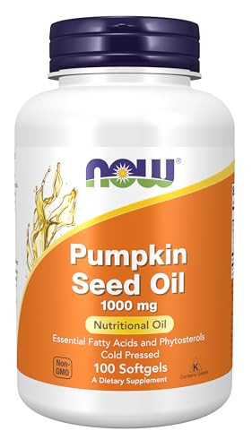 NOW Supplements, Pumpkin Seed Oil 1000 mg with Essential Fatty Acids and Phytosterols, Cold Pressed, 100 Softgels | Amazon (US)
