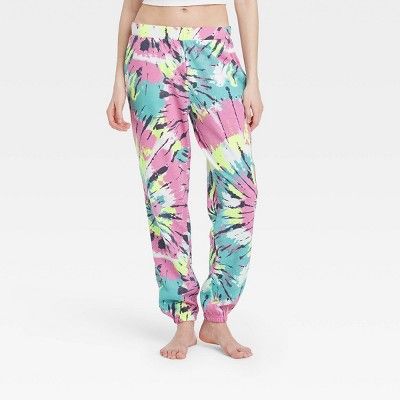 Women's Tie-Dye Fleece Lounge Jogger Pants - Colsie™ Pink | Target