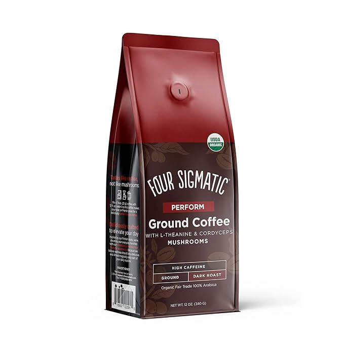 Four Sigmatic Mushroom Ground Coffee, Perform, Organic and Fair Trade with L-Theanine & Cordyceps... | Amazon (US)