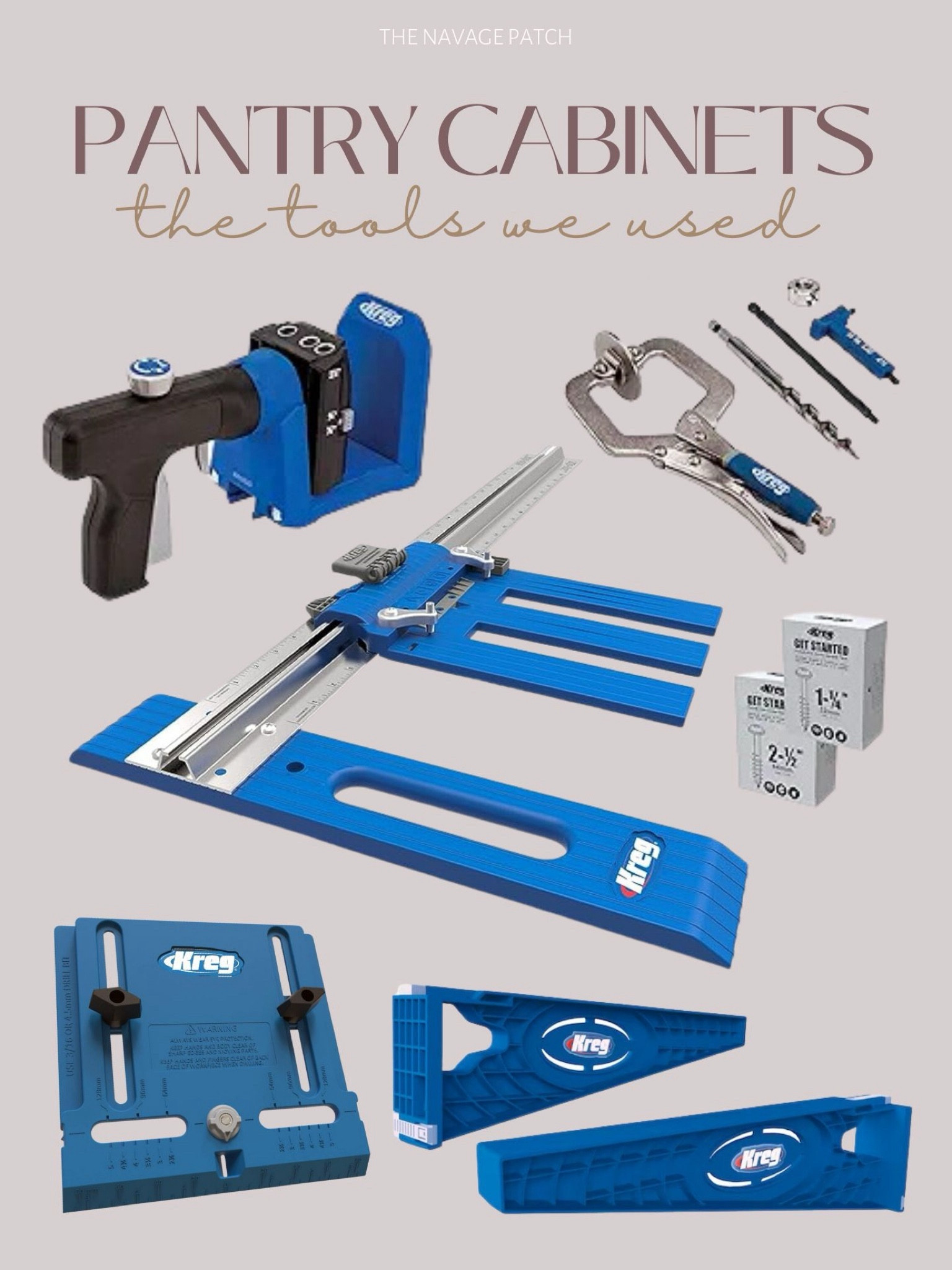 Kreg jig tools for cabinetry, DIY cabinets, tools for building pantry cabinets, drawer slide jig, drawer hardware jig, kreg pocket hole system, Kreg rip cut, #kregjig #kreg #diycabinet #diytools 

#LTKfamily #LTKhome #LTKsalealert