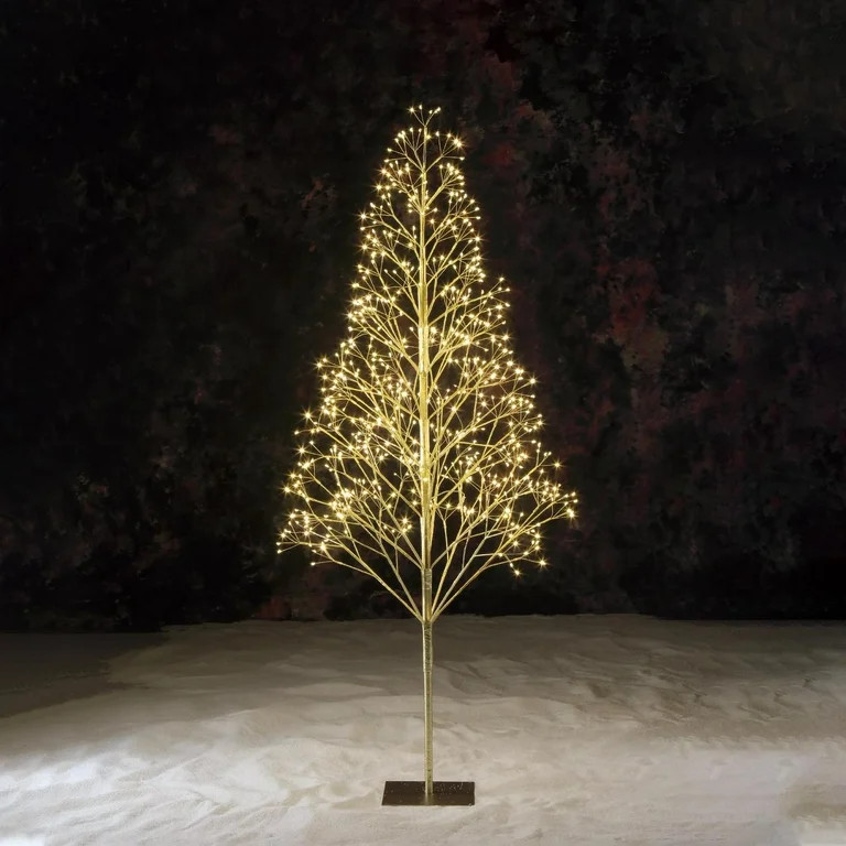 5' Starburst Pre-Lit Gold Artificial Christmas Tree with 650 Warm White Twinkling LED Lights, by ... | Walmart (US)