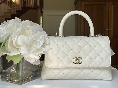 NWT 2021A CHANEL WHITE CAVIAR CLASSIC OLD MINI/SMALL COCO HANDLE BAG BEAUTIFUL!  | eBay | eBay US