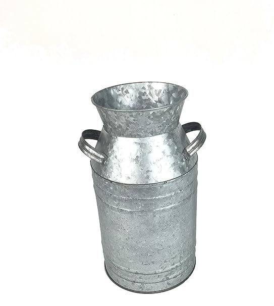 Craft Outlet Inc 11.5" Galvanized Tin Milk Can | Amazon (US)
