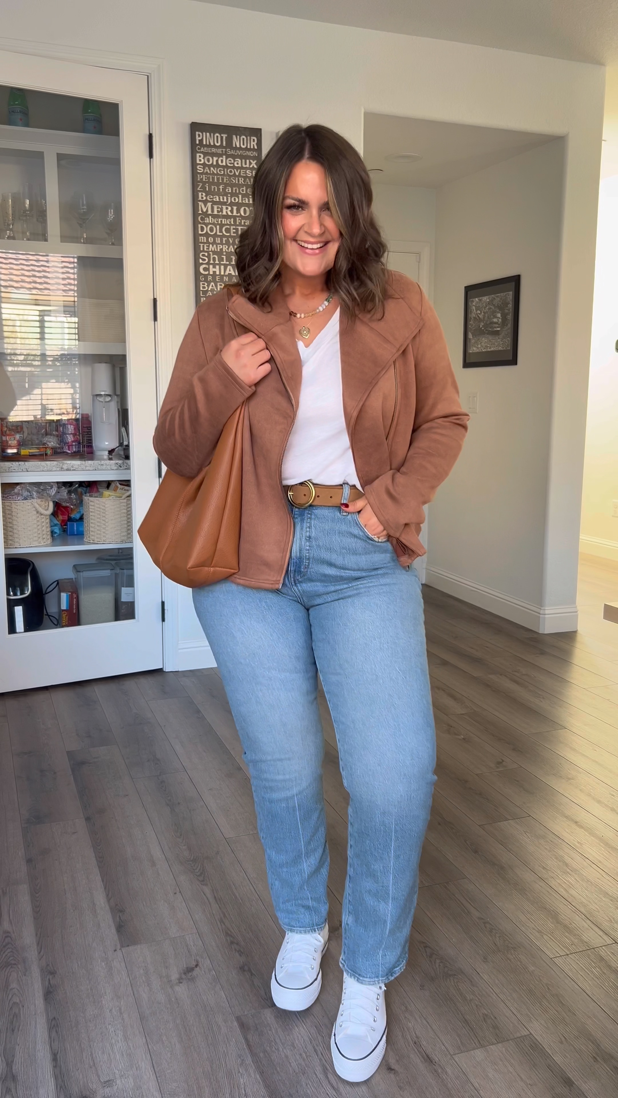 Vneck tshirt, xl
Faux suede jacket, xl
Jeans, 32

32
**I linked the same ones I’m wearing here, and some other favorites at different price points!
Shows, true to size (I wear a 10)

Casual Winter outfit, straight leg jeans, curvy style, midsize, size 14, how to style a white tshirt, easy outfit idea

#LTKWatchNow #LTKStyleTip #LTKMidsize