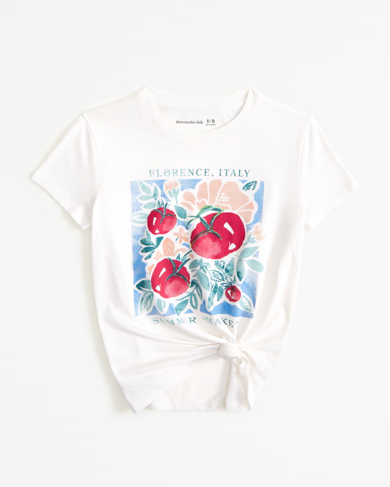 knot-front graphic tee | Abercrombie & Fitch (US)