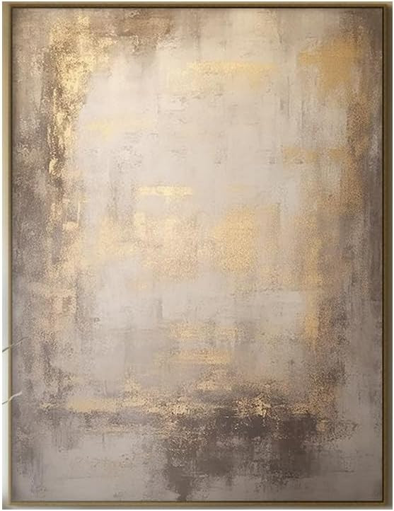 Mhemyo Handmade Gold Brown Color Oil Painting Wabi-Sabi Wall Art Abstract Textured Earth Tone Art... | Amazon (US)