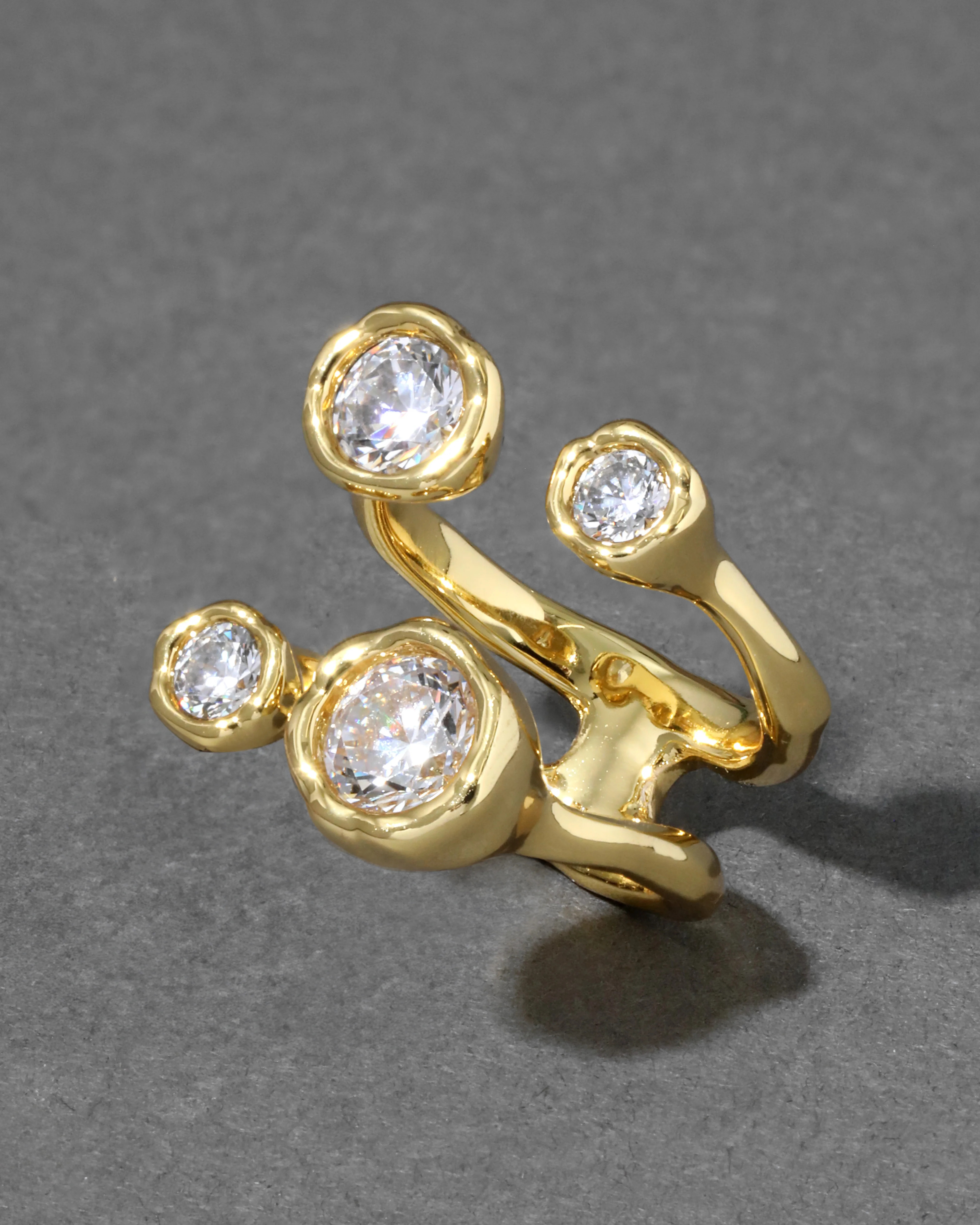 Asterales Gold Open Ring | Crystal and Gold Open Ring | Alexis Bittar