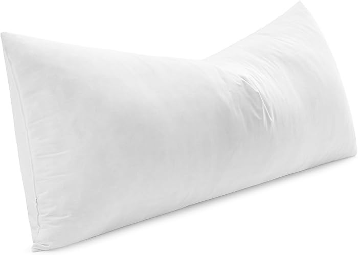 MIULEE Lumbar Pillow Insert 14x36 Inch, Feather Mix Polycotton with Cotton Fabric Rectangle Decor... | Amazon (US)