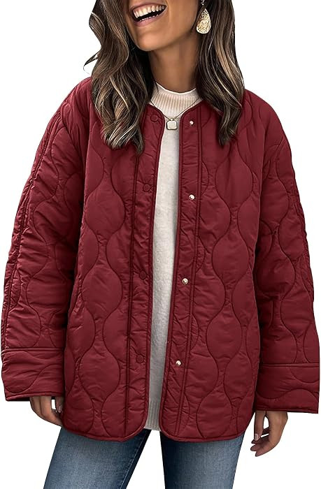 PEHMEA Women's Oversized Lightweight Quilted Jacket Fall Winter Puffer Coat | Amazon (US)