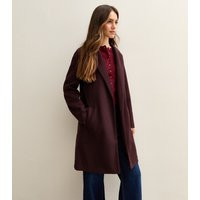 Women's Petite Burgundy Unlined Tailored Coat New Look | New Look (UK)