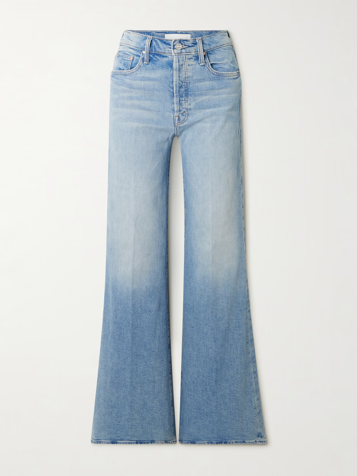 Mother - The Tomcat Roller Sneak High-rise Wide-leg Jeans - Blue | NET-A-PORTER (US)