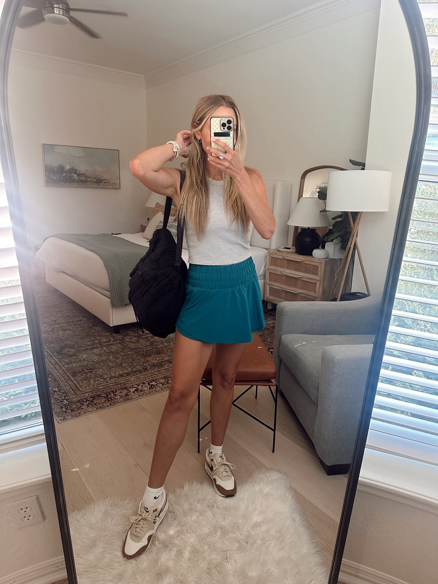If you’re on the fence about tennis skirts, you need to try this one. It’s a Lulu lookalike for less, so comfortable & VERY flattering. Paired it with a FP lookalike bag & some neutral Nikes! 👟🔗☁️✨ 
It runs tts, but you can size down if in between sizes.

Wearing a size s / my tts 
5’5” | 117 lbs

#LTKActive #LTKStyleTip #LTKFitness