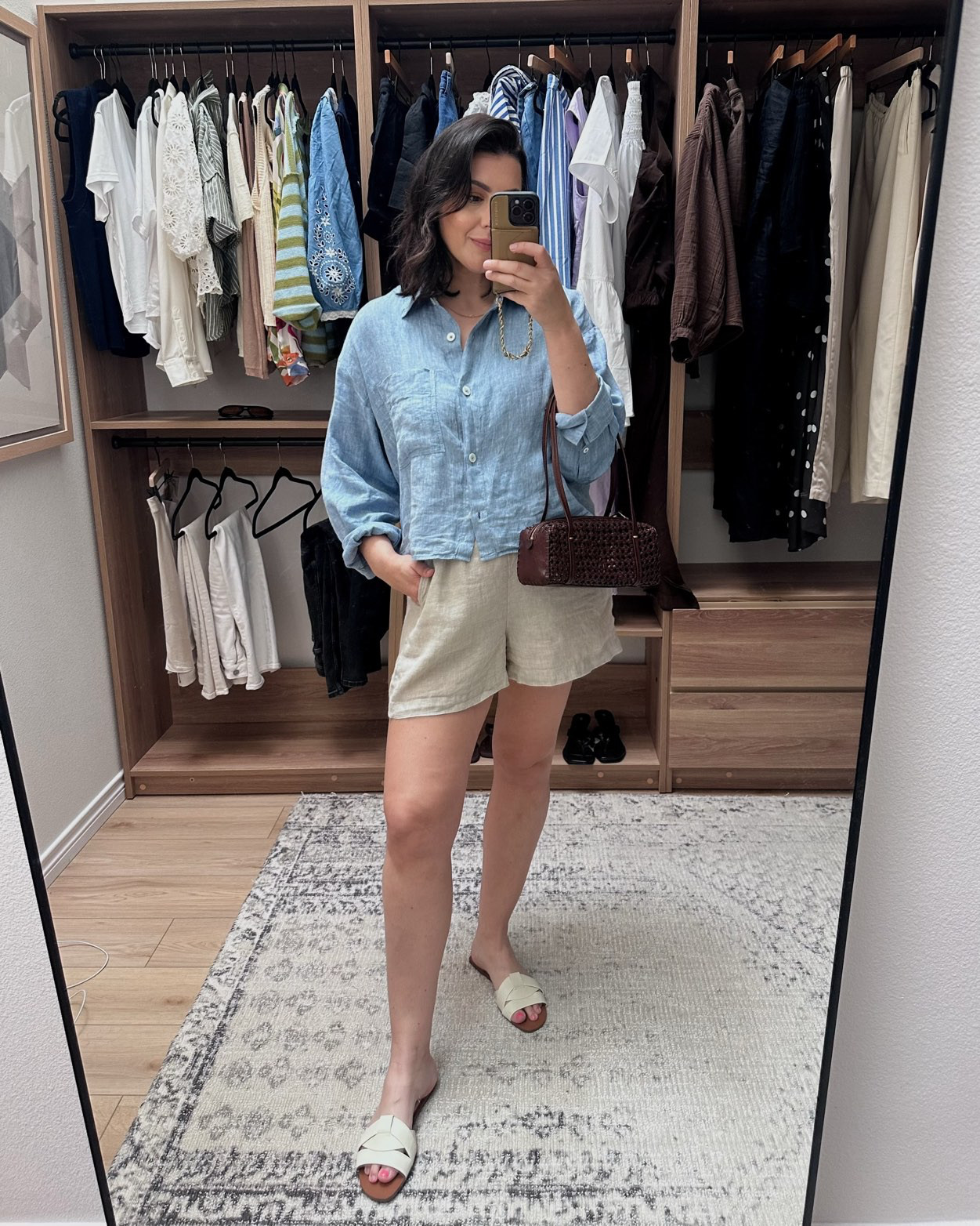 You’ve seen this top before! This is one of my favorite tops from Madewell this spring. It does run big – I’m in the medium and it's a looser fit overall. Loose and boxy, so go down a size if in between sizes. I initially got the white in a large but it was too big so I swapped for blue + medium Super lightweight, 100% linen. 

My shorts are on sale @jcrew! I'm in the large but they run very loose / generously! 

 #LTKxMadewell