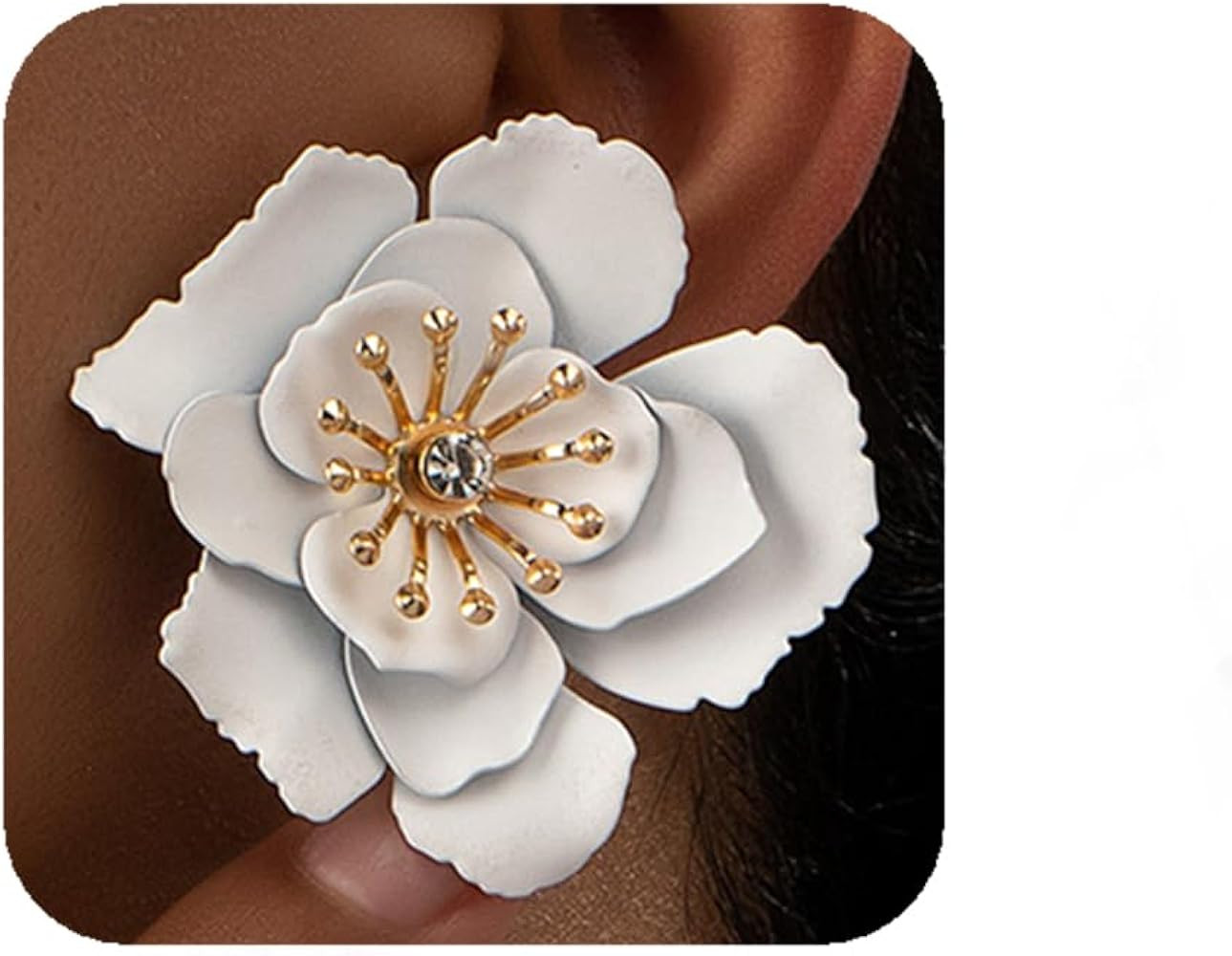 YERTTER Boho Trible Flower Dangle Earrings Vintage Colorful Big Flower Earrings Chic Drop Earring... | Amazon (US)