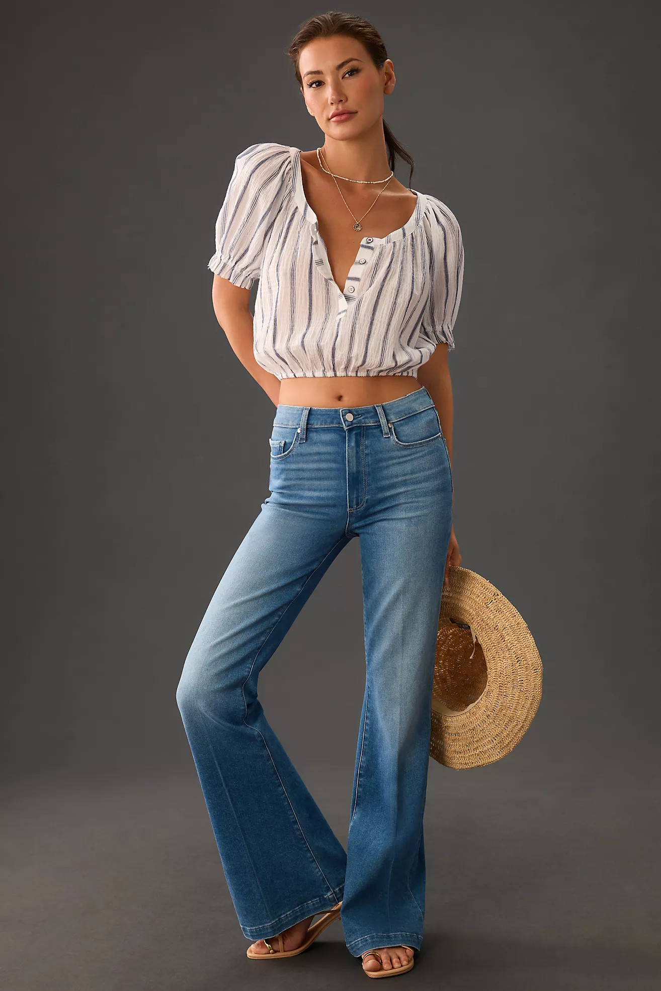 Paige Genevieve High-Rise Flare Jeans | Anthropologie (US)