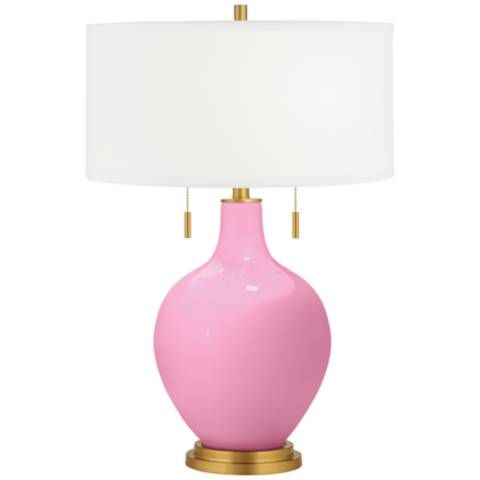 Candy Pink Toby Brass Accents Table Lamp - #95R67 | Lamps Plus | Lamps Plus
