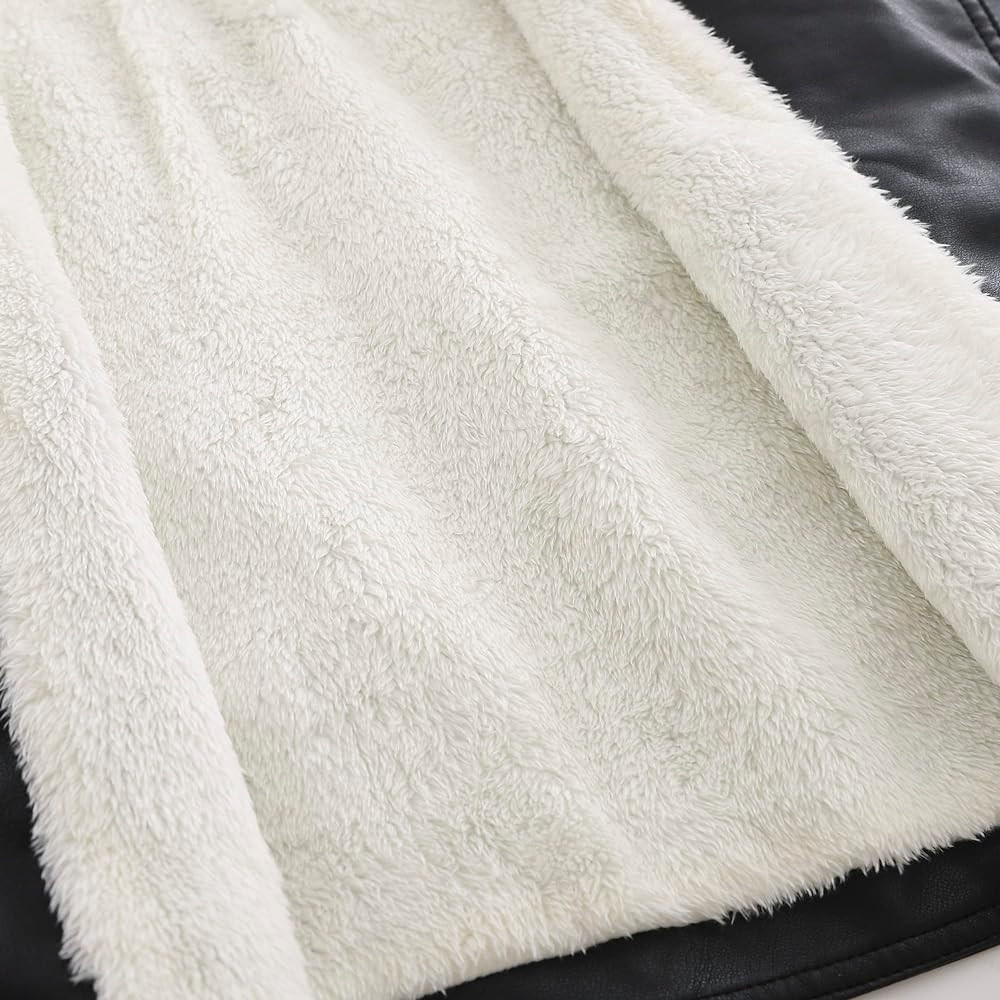 LJYH Children Collar Motorcycle Faux Leather Coats Kids Bomber PU Soft Leather Jackets | Amazon (US)