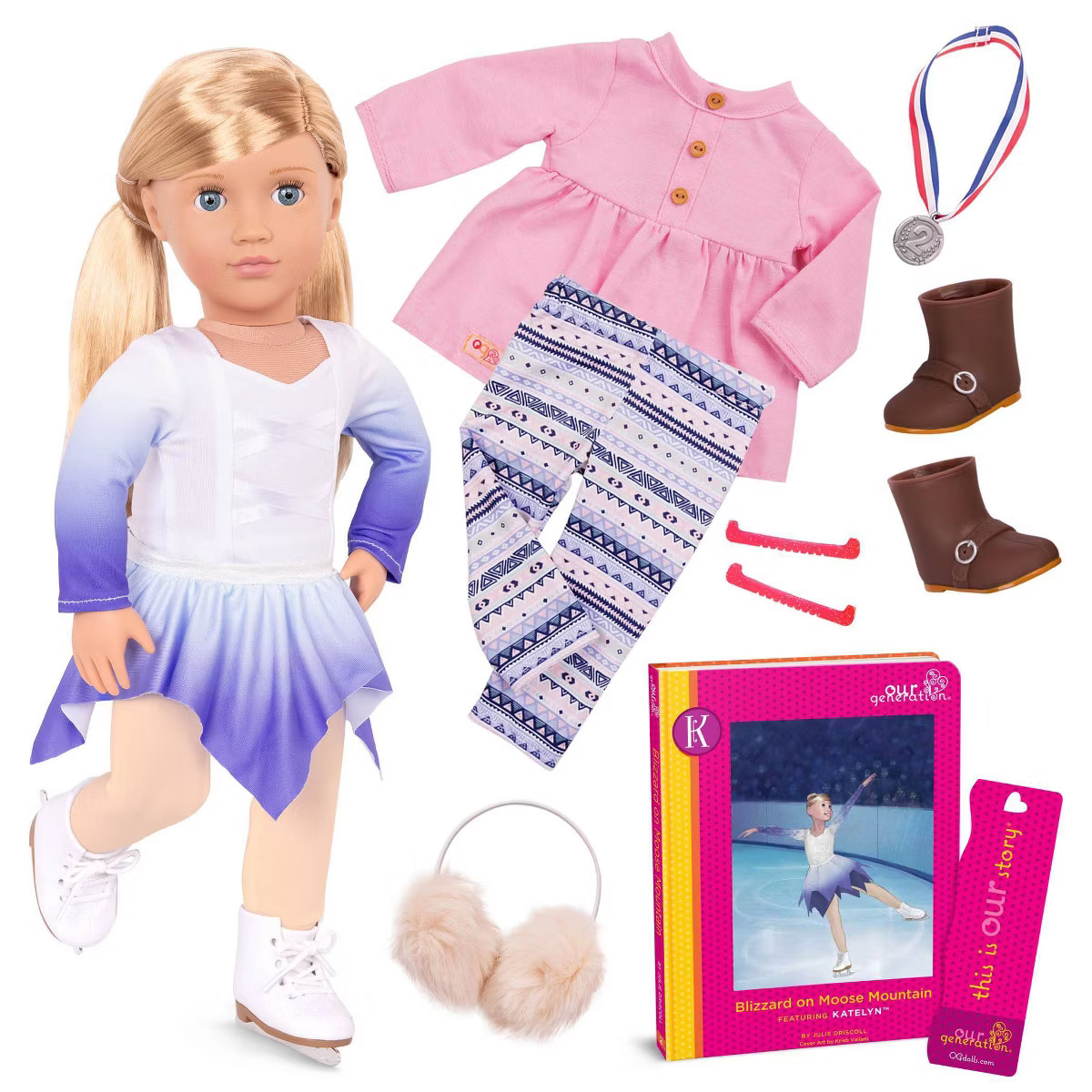 Our Generation Katelyn with Storybook & Outfit 18" Posable Ice Skating Doll | Target
