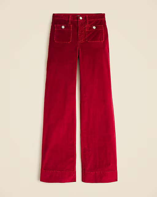 Wide-leg velvet sailor trouser | J. Crew US