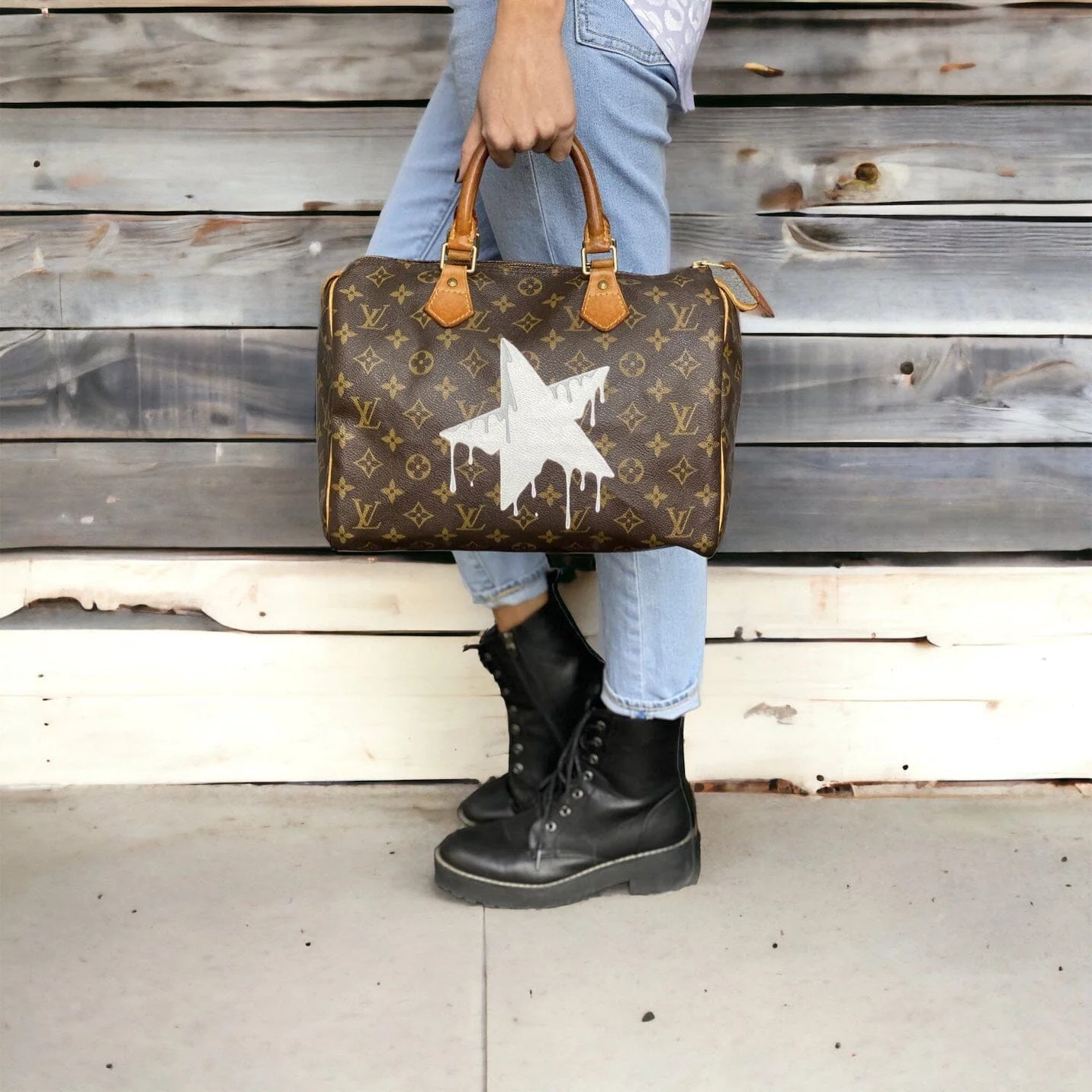 Hand Painted Louis Vuitton handbag | New Vintage Handbags