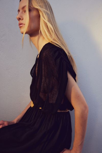 Belted dress - Black - Ladies | H&M GB | H&M (UK, MY, IN, SG, PH, TW, HK)