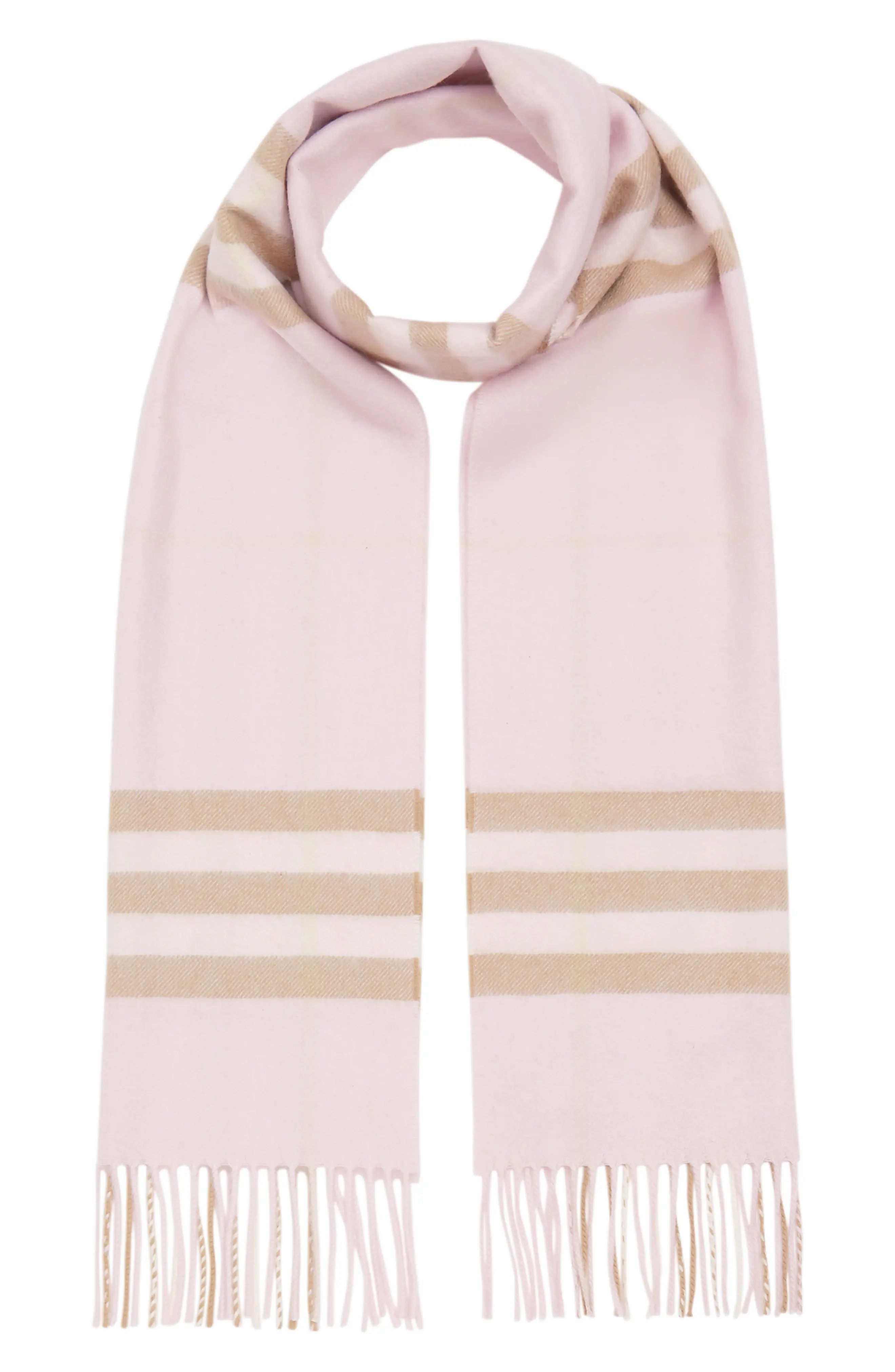 Women's Burberry Giant Icon Check Cashmere Scarf, Size One Size - Pink | Nordstrom