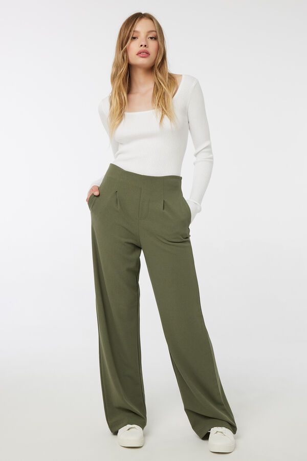 High Rise Wide Leg Pleated Pants | Ardene