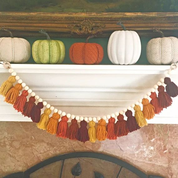 tassel garland, fall tassel garland, warm tassel garland, fall tassel garland, fall room decor, f... | Etsy (US)