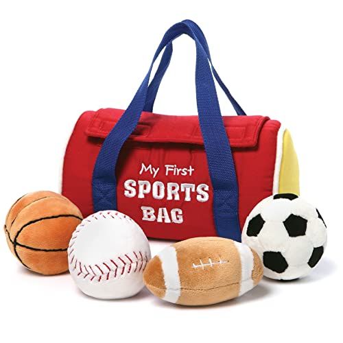Amazon.com: Baby GUND My First Sports Bag Stuffed Plush Playset, Baby Gift Toys for Boys and Girl... | Amazon (US)