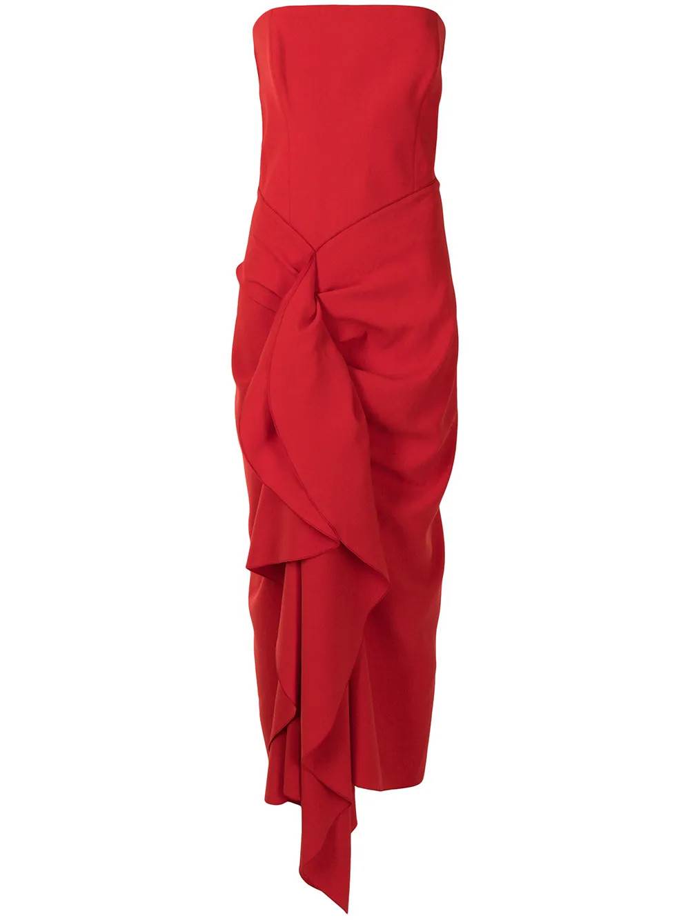 Thalia drape-detail strapless dress | Farfetch Global