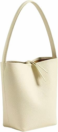 Premium Full-Grained Leather Bucket Bag with Credit Card Wallet for Women, Genuine Calfskin Tote ... | Amazon (US)