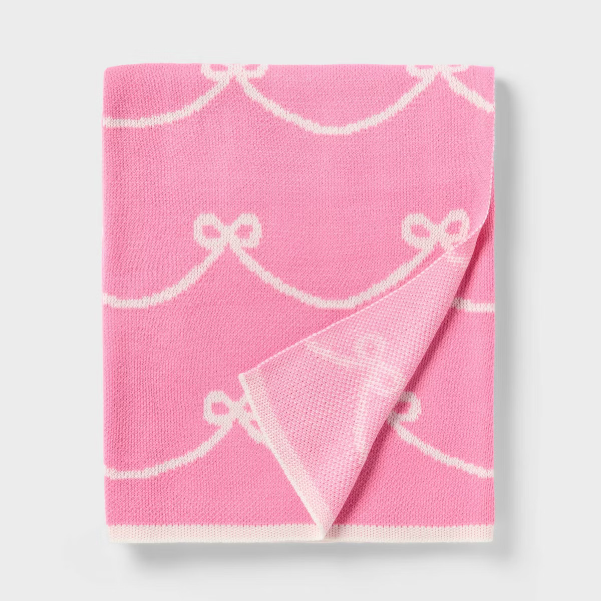 48"x58" Pretty Bow Kids' Throw Blanket Pink - Pillowfort™ | Target