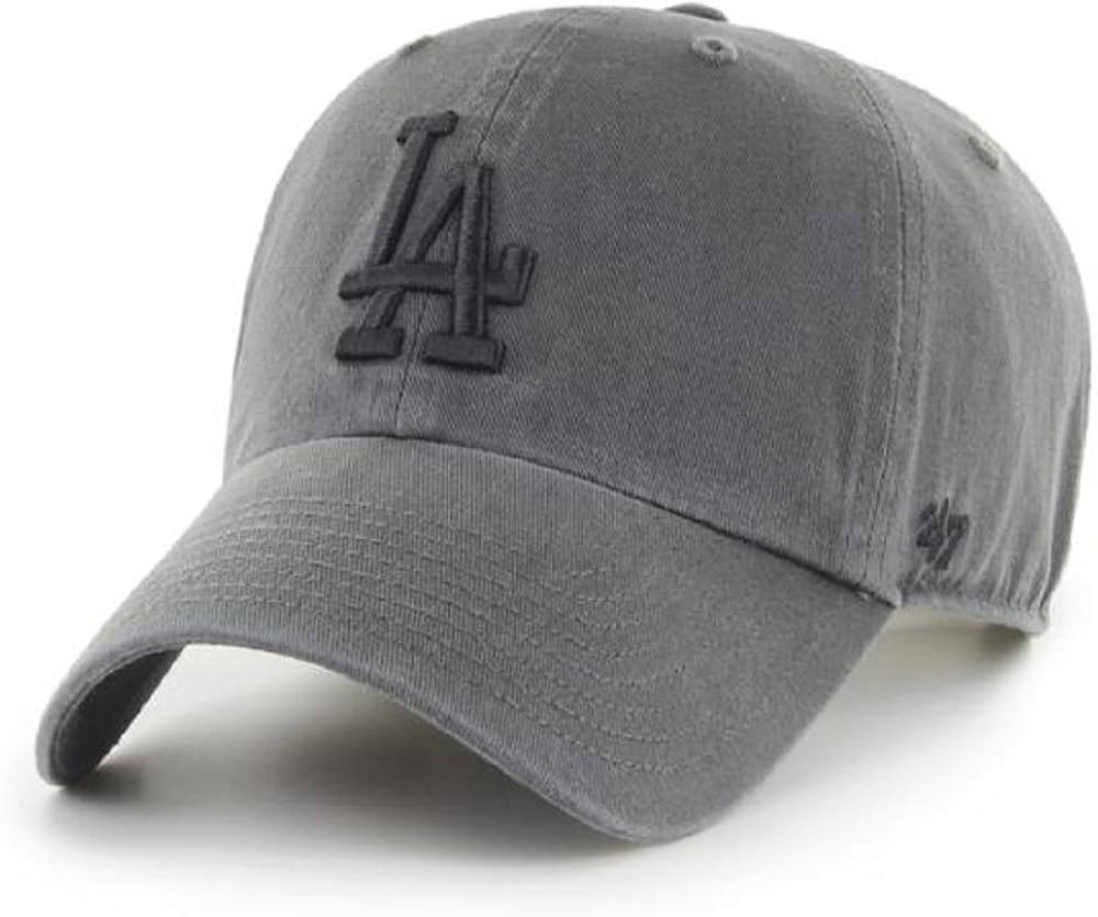 '47 MLB Dark Gray Clean Up Adjustable Hat, Adult One Size Fits All (Los Angeles Dodgers Charcoal) | Amazon (US)