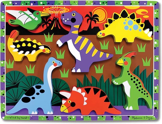 Melissa & Doug Dinosaur Wooden Chunky Puzzle (7 pcs) | Amazon (US)