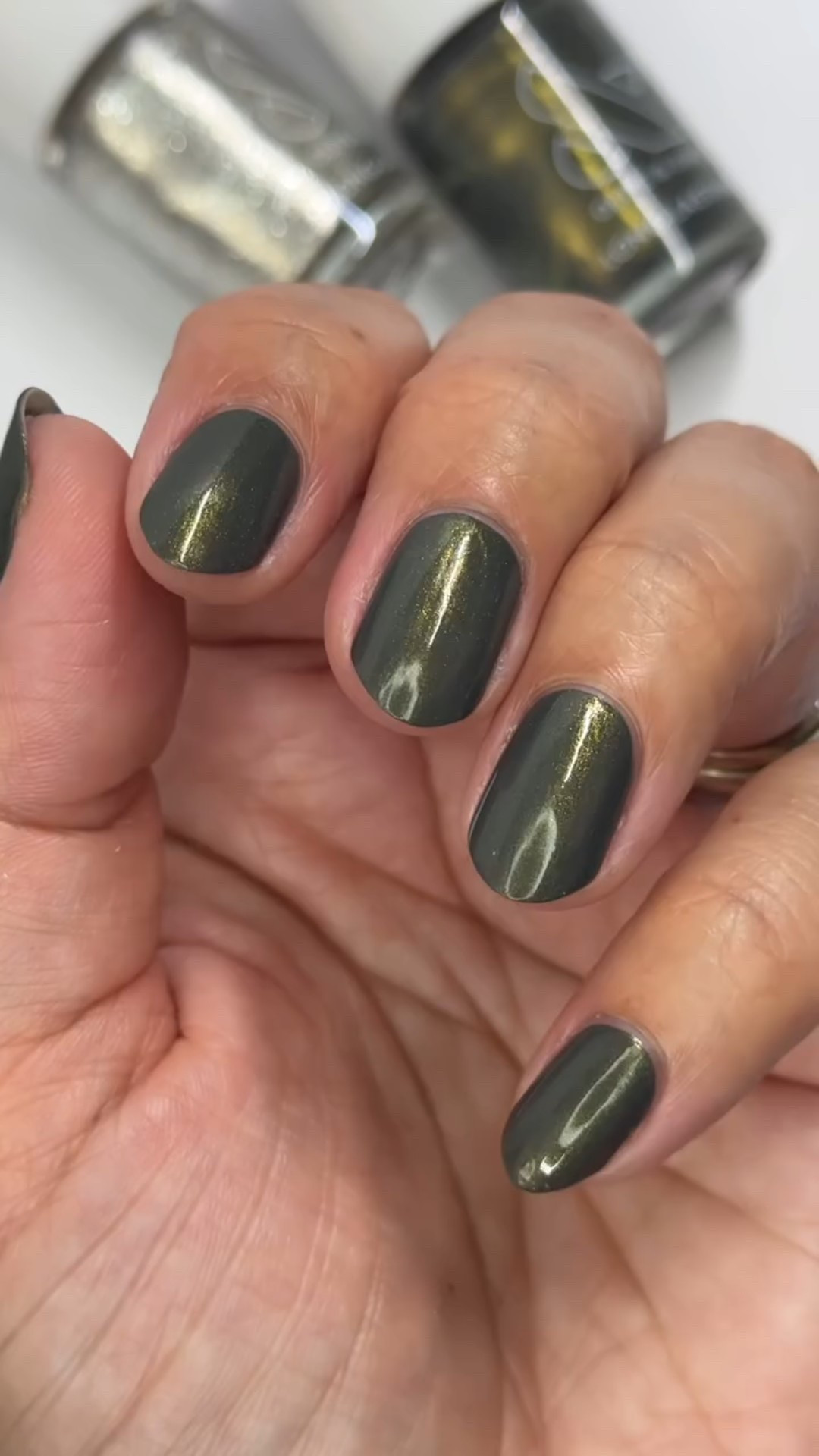 Martini Chrome is such a shade shifter!! It is described as a deep olive green with a shimmery gold chrome finish. perfect Wicked Mani!

#LTKBeauty