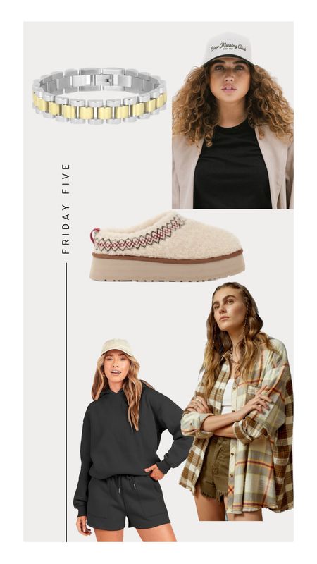 Friday Five: Shop my Wishlist 

1. Electric Picks Bennett Bracelet- Back in stock - Code: WildOne20
2. Gigi Pip Trucker Hat 
3. Ugg Tazz  Uggbraid 
4. Flannel 
5. Sweat Set 



#LTKshoecrush #LTKstyletip