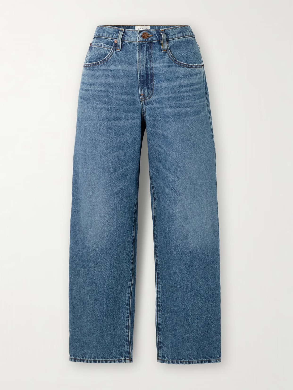FRAME - Low Slung Barrel Boyfriend Jeans - Blue | NET-A-PORTER (US)